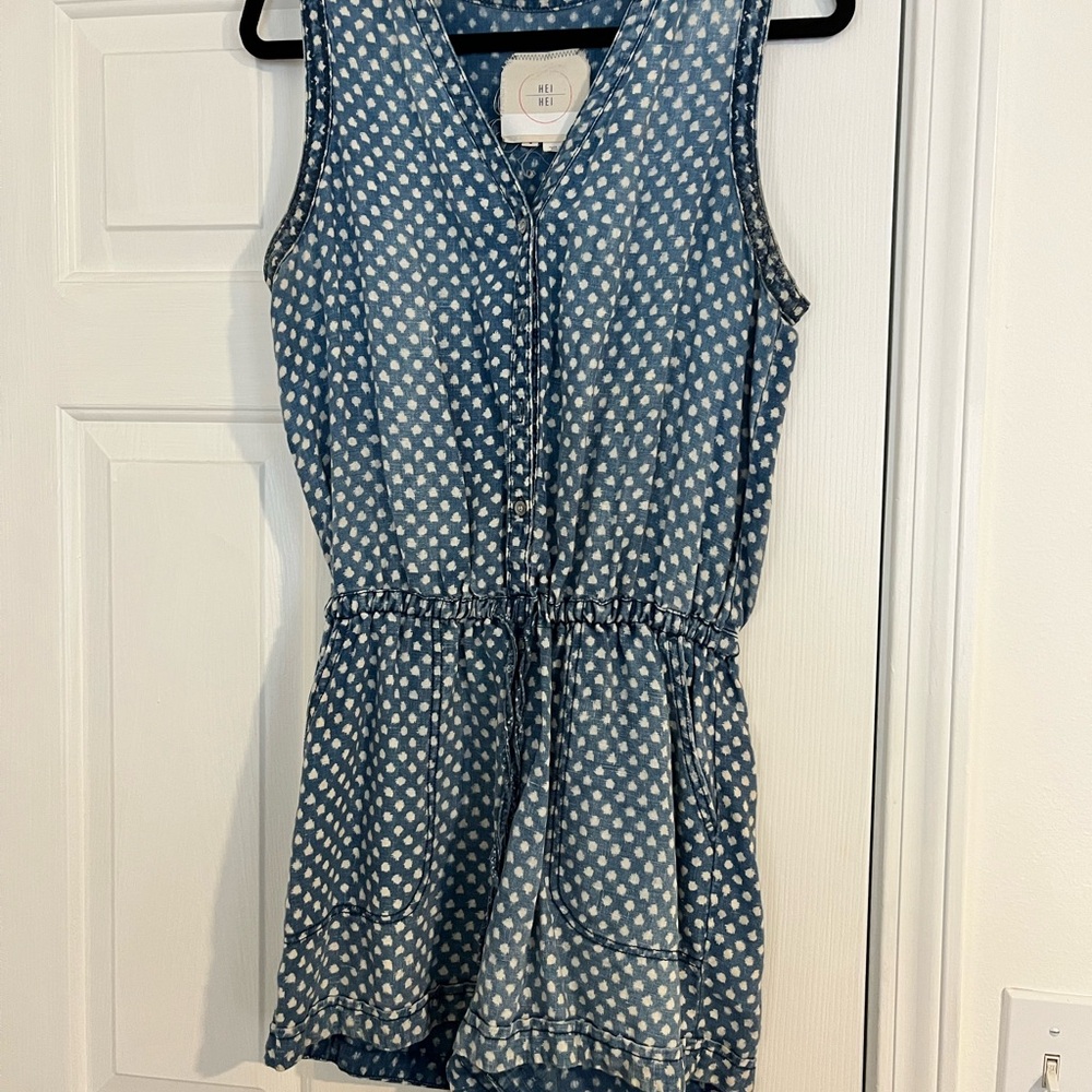 Blue Polka Dot Romper